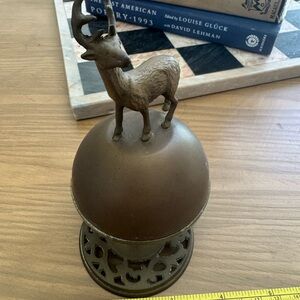 Brass deer music box